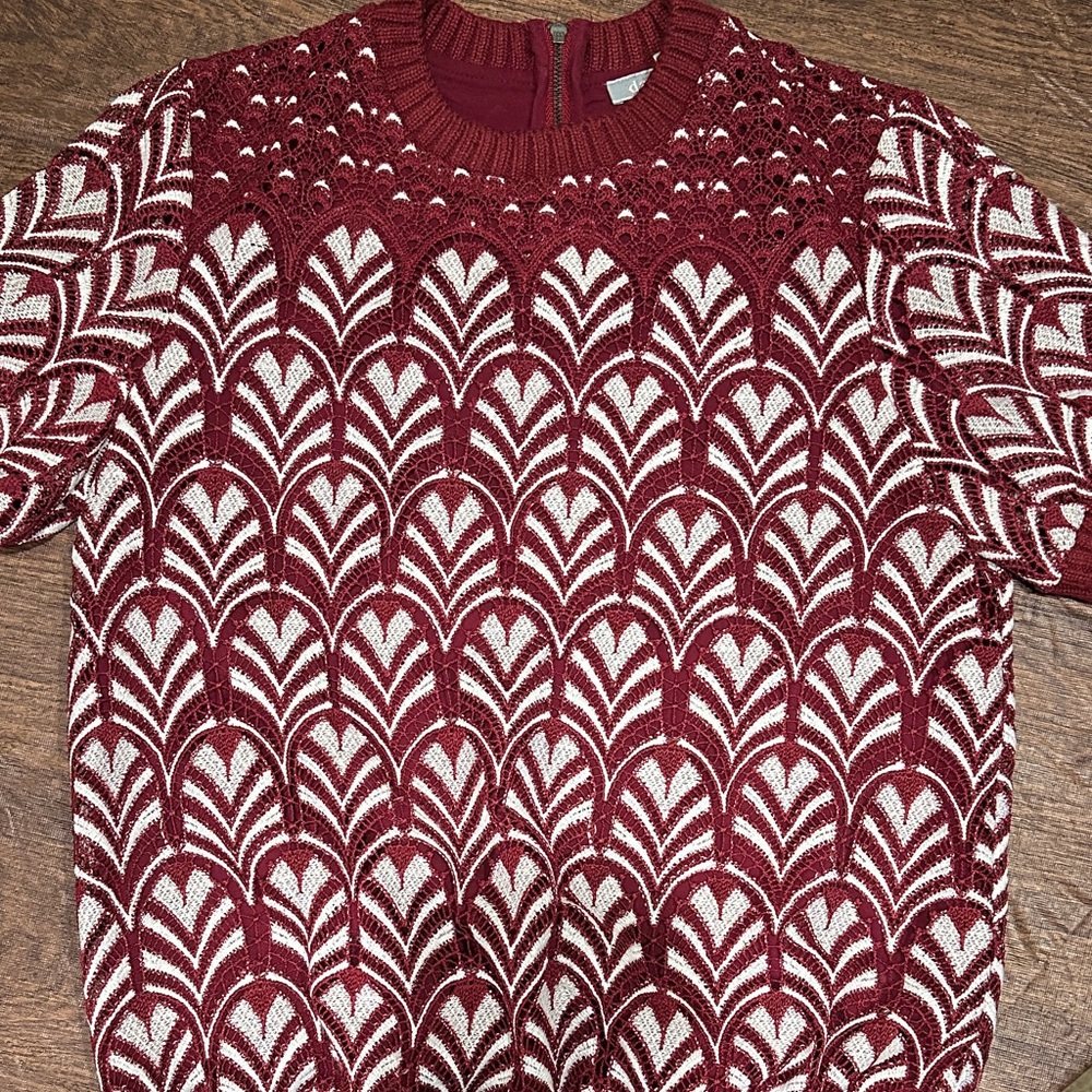 Anthropologie Daniel Rainn Lace Red and White Top XS - Picture 7 of 11